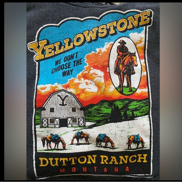 Yellowstone Dutton Ranch Bundle hoodie sweatshirt and RIP t-shirt, mens med - Picture 4 of 10